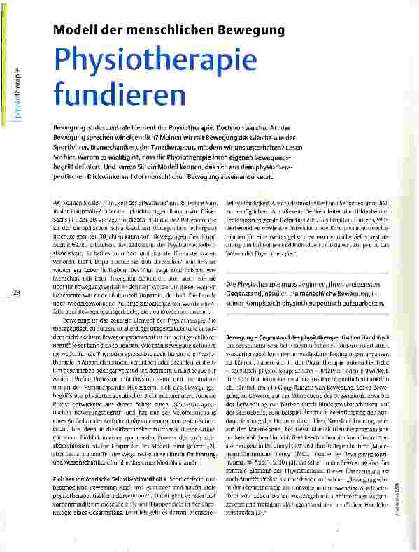Vorschauseite 1: Modell der menschlichen BewegungPhysiotherapie fundieren