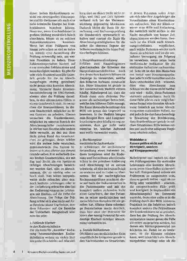 Vorschauseite 3: Das Aus für die MDK-Prüfung