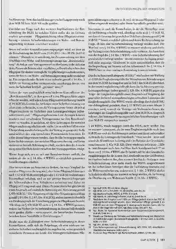 Vorschauseite 3: ENTSCHEIDUNGEN MIT HINWEISEN Sicherheitsleistung im Wohnund Betreuungsvertrag