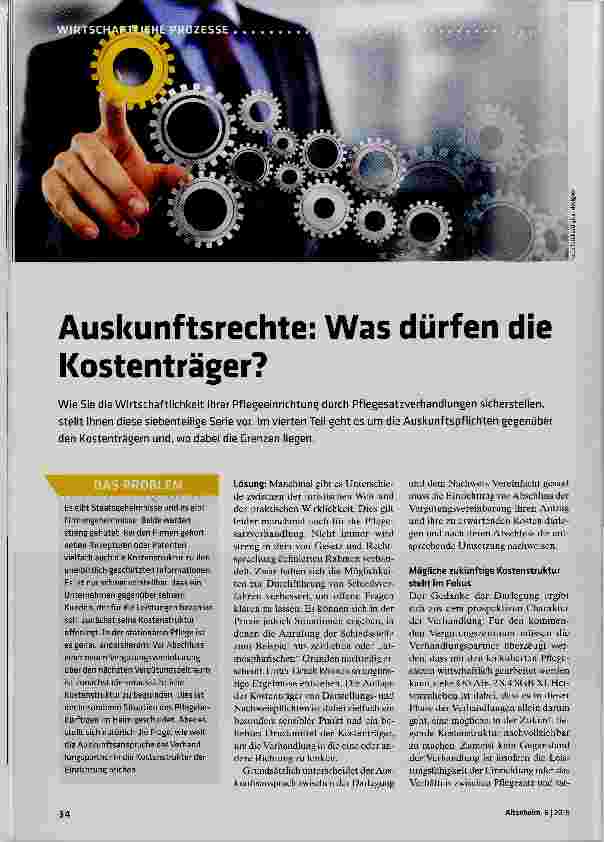 Vorschauseite 1: Auskunftsrechte: Was dürfen die Kostenträger?