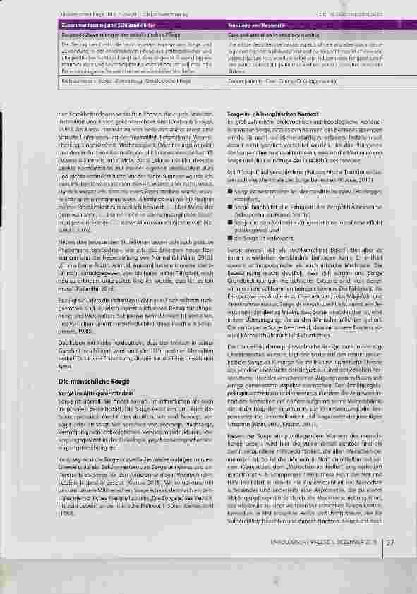 Vorschauseite 2: Sorgende Zuwendung in der onkologischen Pflege