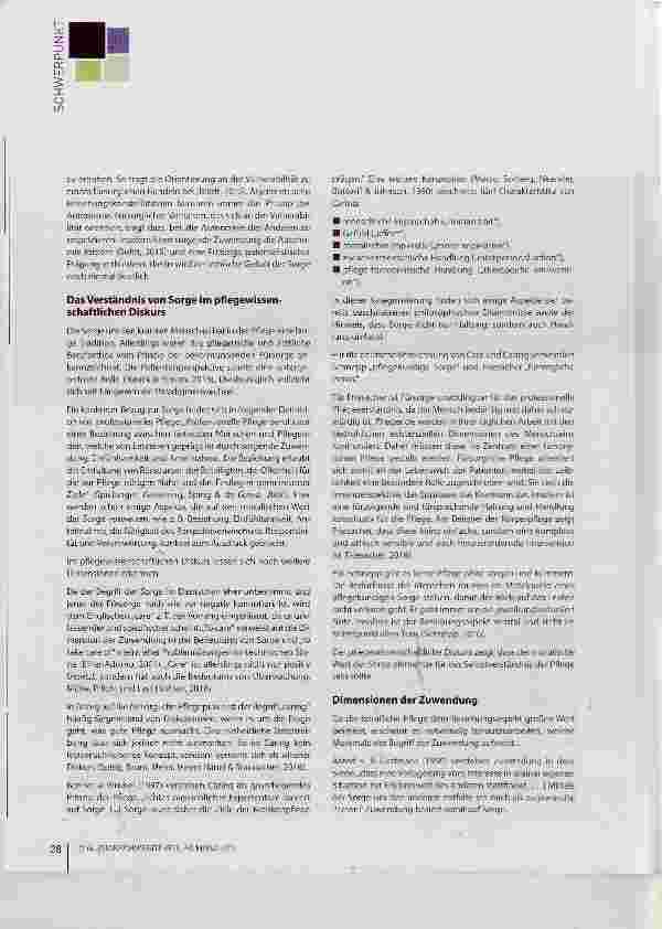Vorschauseite 3: Sorgende Zuwendung in der onkologischen Pflege