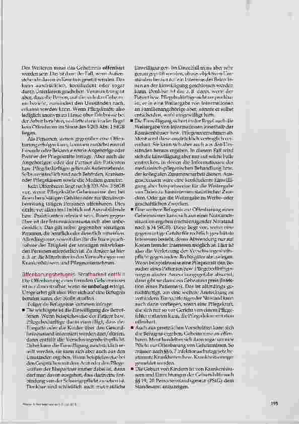 Vorschauseite 3: Die Verschwiegenheitspflicht von Pflegekräften