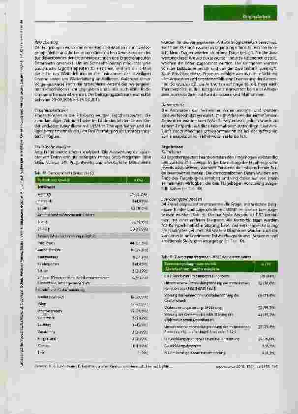 Vorschauseite 4: Ergotherapie bei Kindern und Jugendlichen mit umschriebener Entwicklungsstörung motorischer Funktionen in Österreich - eine Umfrage