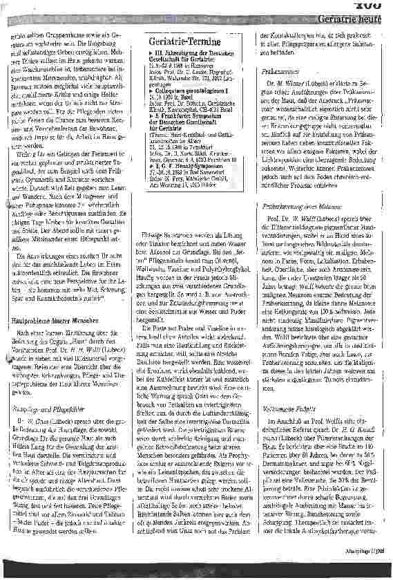 Vorschauseite 4: Fortbildung in Geriatrie: Therapieziel- Lebensqualität verbessern 8. Fortbildungstagung für praktische Geriatrie v. 12.-14.05.1988