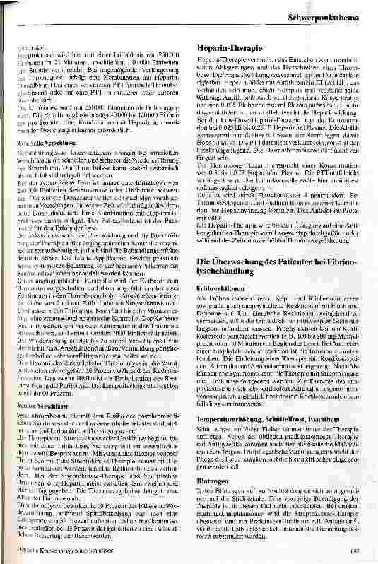 Vorschauseite 4: Die Akutbehandlung der Thrombose auf der Intensivstation