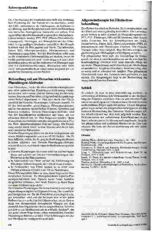 Vorschauseite 5: Die Akutbehandlung der Thrombose auf der Intensivstation