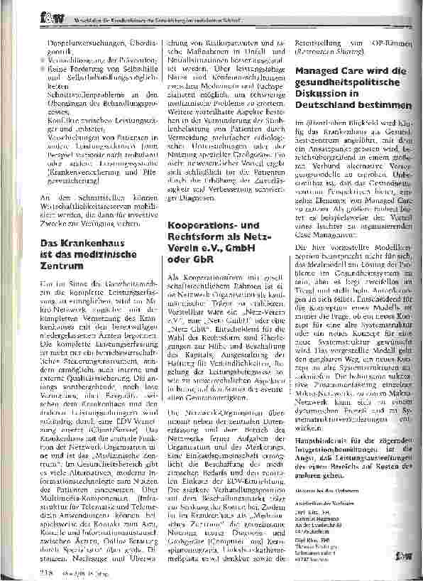 Vorschauseite 5: Verschlafen die Krankenhäuser die Entwicklung im ambulanten Sektor?