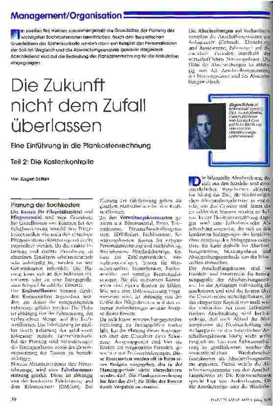 Vorschauseite 1: Die Zukunft nicht dem Zufall überlassen Eine Einführung in die Plankostenrechnung; Teil 2: Die Kostenkontrolle