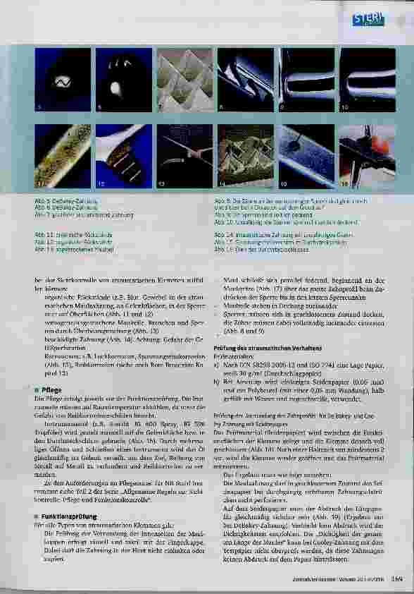 Vorschauseite 2: Qualitätsmanagement in der AEMP - Chirurgische Standard-InstrumenteTeil 4: Sichtkontrolle, Pflege und Funktionskontrolle von atraumatischen Klemmen Gerhard Kirmse, Ute Wurmstich