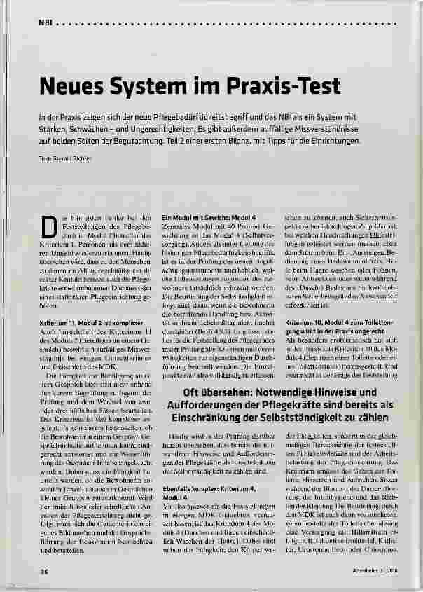 Vorschauseite 1: Neues System im Praxis-Test