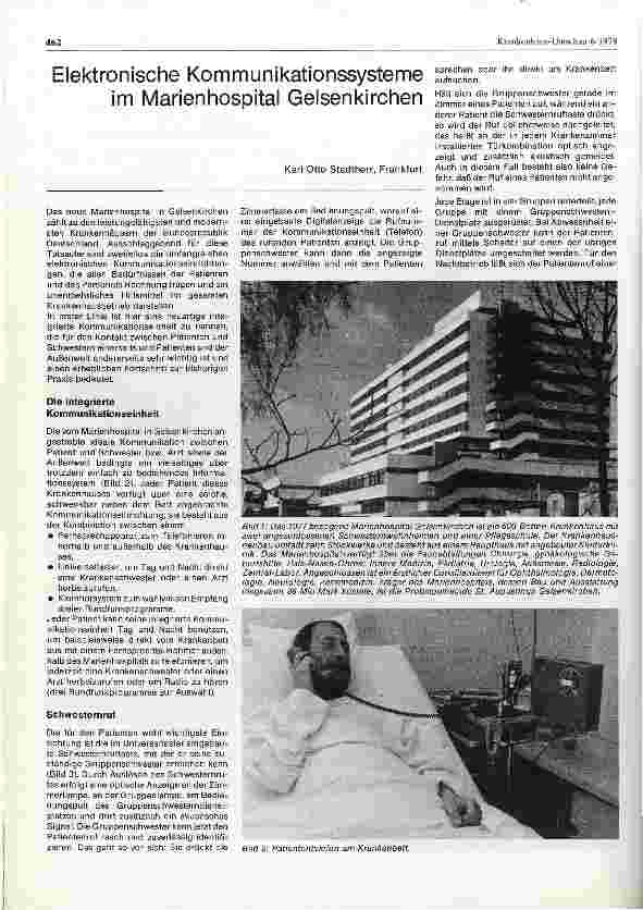 Vorschauseite 1: Elektronische Kommunikationssysteme im Marienhospital Gelsenkirchen