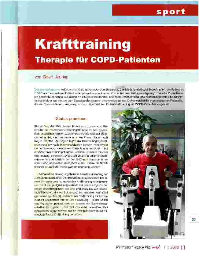 Vorschauseite 1: KrafttrainingTherapie für COPD-Patienten