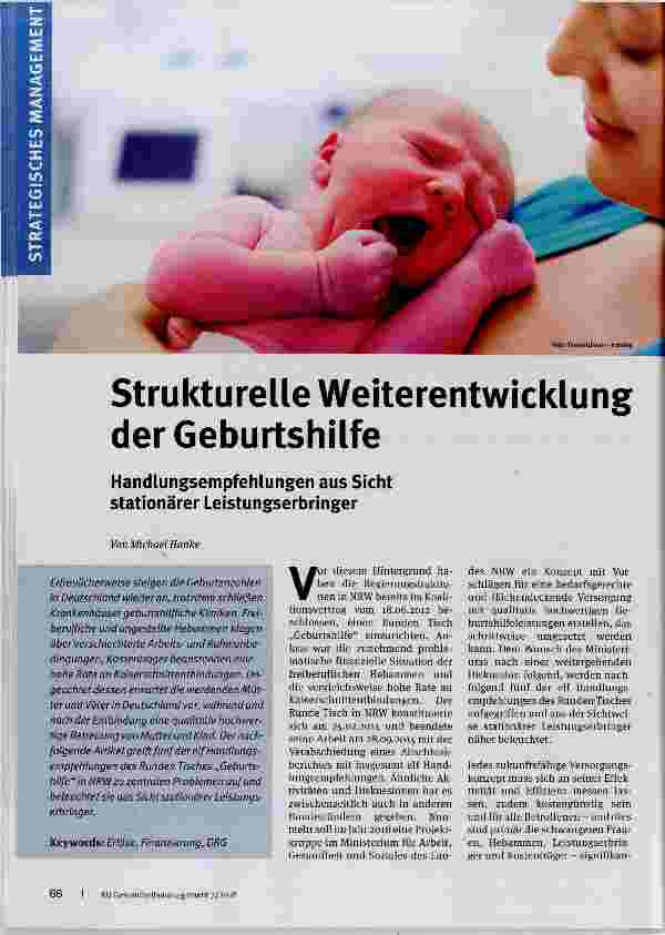 Vorschauseite 1: Strukturelle Weiterentwicklung der Geburtshilfe