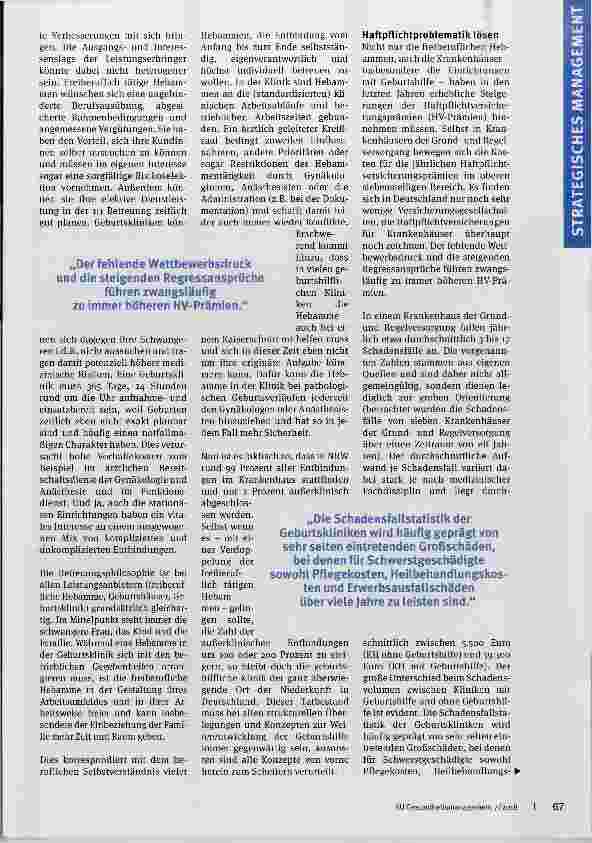 Vorschauseite 2: Strukturelle Weiterentwicklung der Geburtshilfe