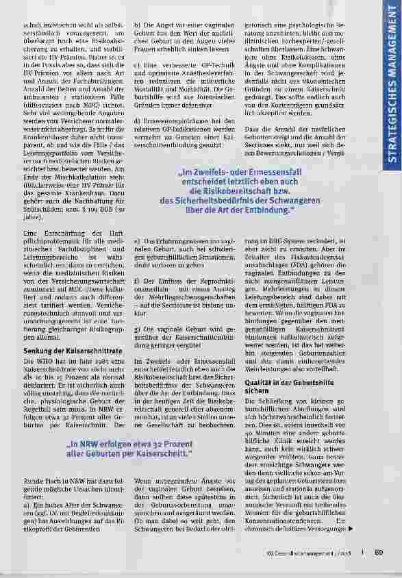 Vorschauseite 4: Strukturelle Weiterentwicklung der Geburtshilfe