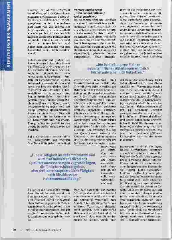Vorschauseite 5: Strukturelle Weiterentwicklung der Geburtshilfe