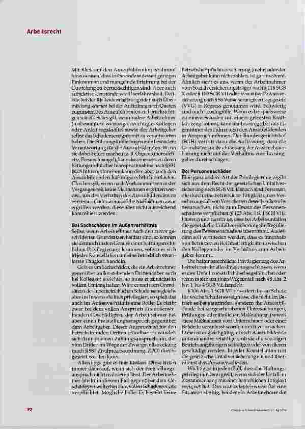 Vorschauseite 3: Die Haftung von Auszubildenden
