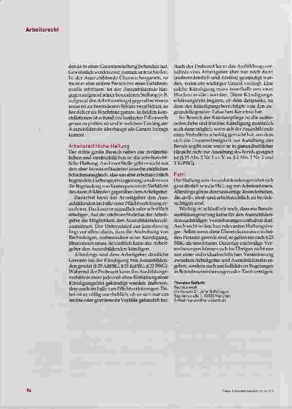 Vorschauseite 5: Die Haftung von Auszubildenden