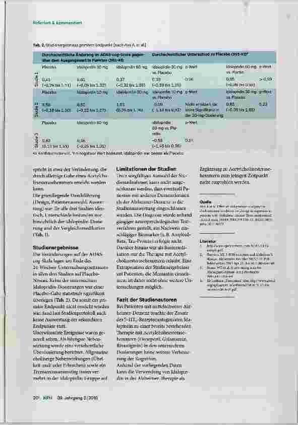 Vorschauseite 2: Keine Verbesserung der kognitiven Fähigkeiten durch Idaiopirdin