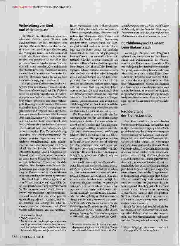 Vorschauseite 3: Der Blutaustausch beim Neugeborenen