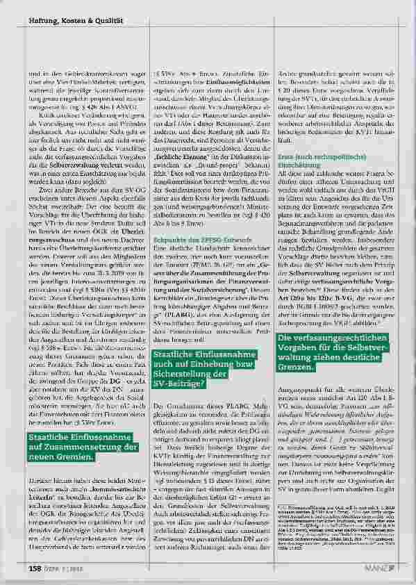 Vorschauseite 3: Reform der Sozialversicherung bessere Strukturen oder doch nur Umfärbung?