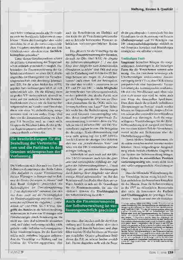 Vorschauseite 4: Reform der Sozialversicherung bessere Strukturen oder doch nur Umfärbung?