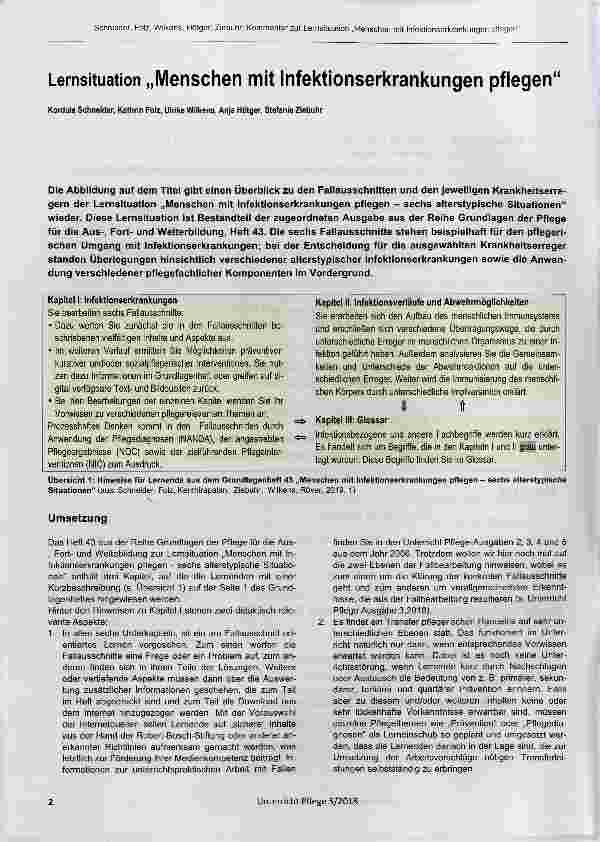 Vorschauseite 1: Lernsituation „Menschen mit Infektionserkrankungen pflegen“