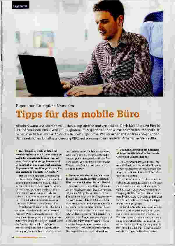 Vorschauseite 1: Ergonomie für digitale Nomaden Tipps für das mobile Büro