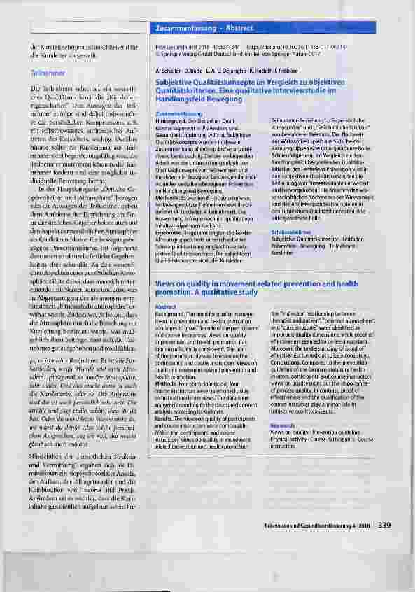 Vorschauseite 3: Subjektive Qualitätskonzepte im Vergleich zu objektiven Qualitätskriterien