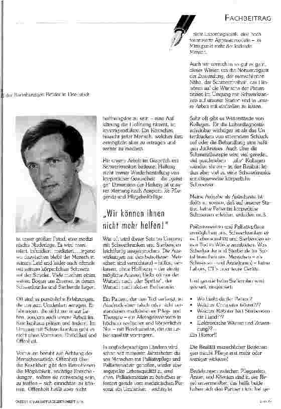 Vorschauseite 2: Der Umgang mit Schwerkranken bis hin zum Tod