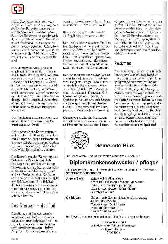 Vorschauseite 3: Der Umgang mit Schwerkranken bis hin zum Tod