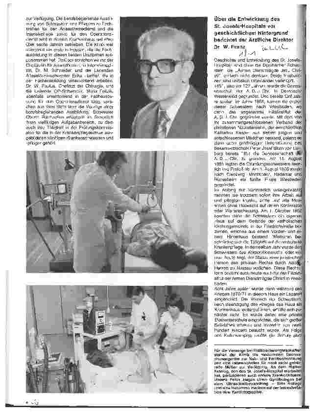 Vorschauseite 1: Das St.Josefs-Hospital in Wiesbaden Geschichtlicher Hintergrund - Gespräch mit Dr.Franz W.