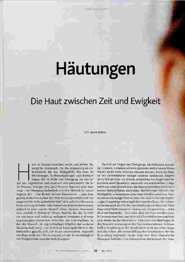 Vorschauseite 1: Häutungen Die Haut zwischen Zeit und Ewigkeit