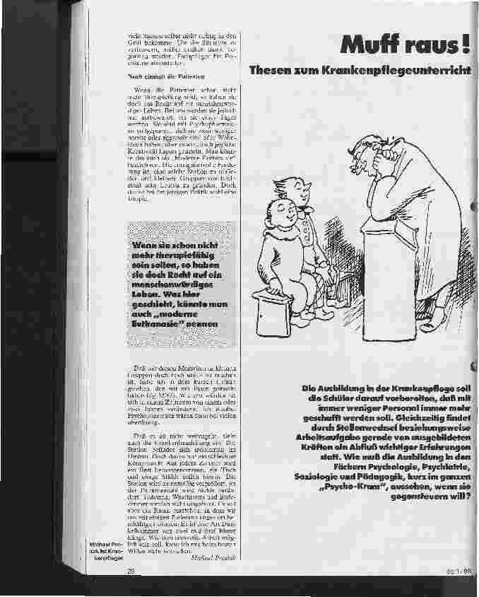 Vorschauseite 1: Muff raus! Thesen zum Krankenpflegeunterricht