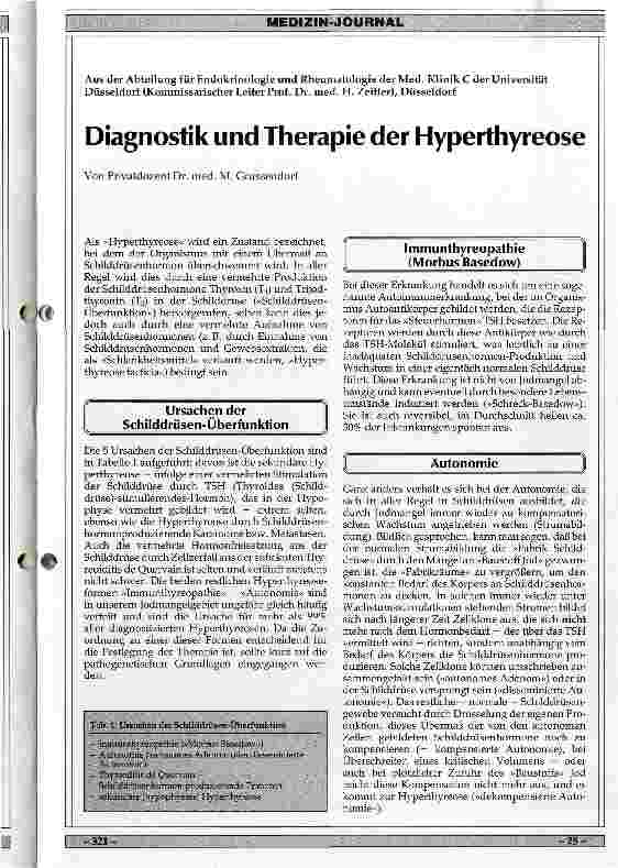 Vorschauseite 1: Diagnostik und Therapie der Hyperthyreose
