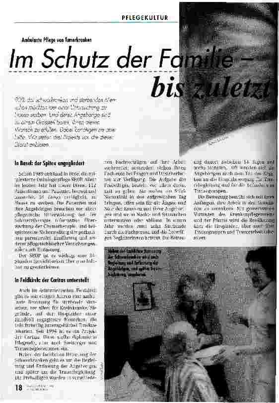 Vorschauseite 1: Im Schutz der Familie - bis zuletzt Ambulante Pflege von Tumorkranken