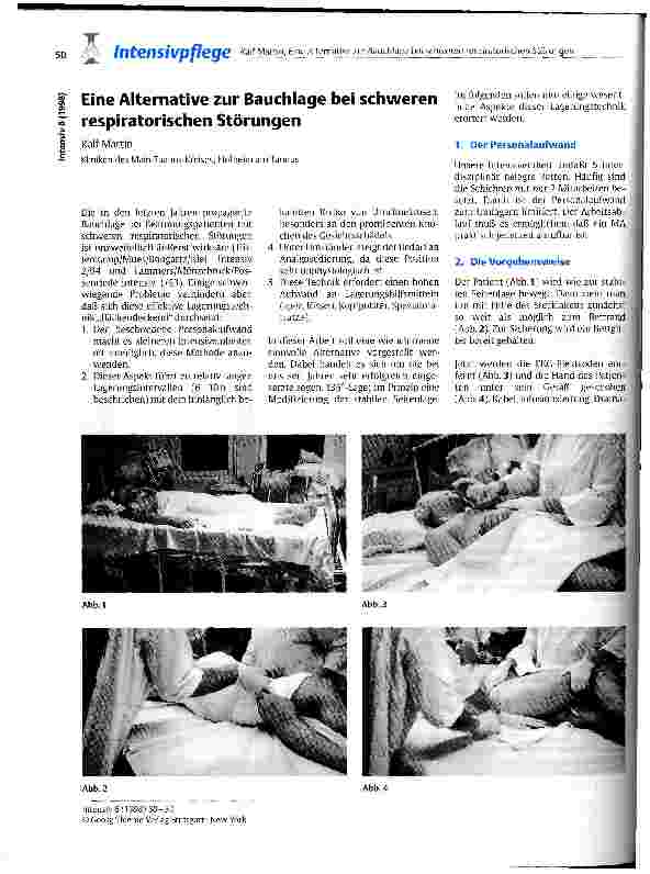Vorschauseite 1: Eine Alternative zur Bauchlage bei schweren respiratorischen Störungen