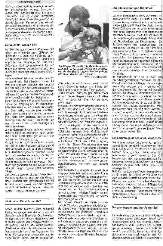 Vorschauseite 2: Die Bedürfnisse alter Menschen Nachdenklichkeiten