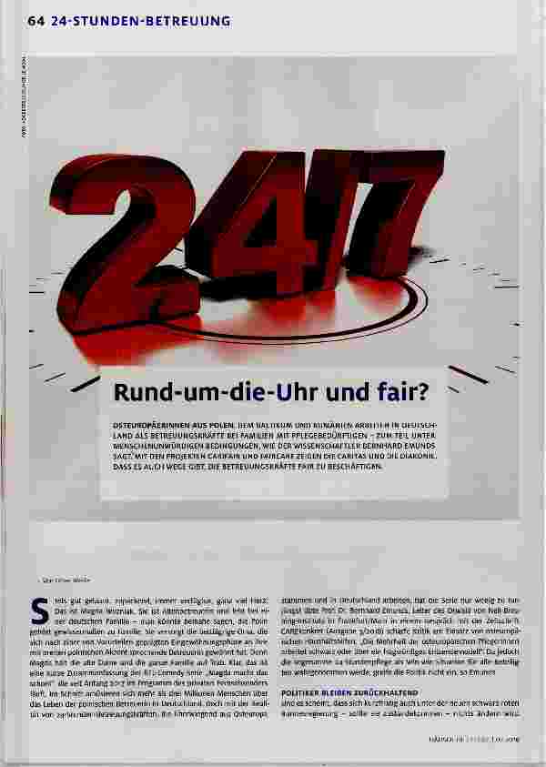 Vorschauseite 1: Rund-um-die-Uhr und fair?