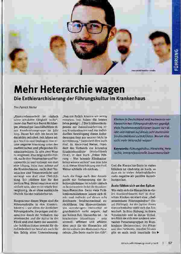 Vorschauseite 1: Mehr Heterarchie wagen