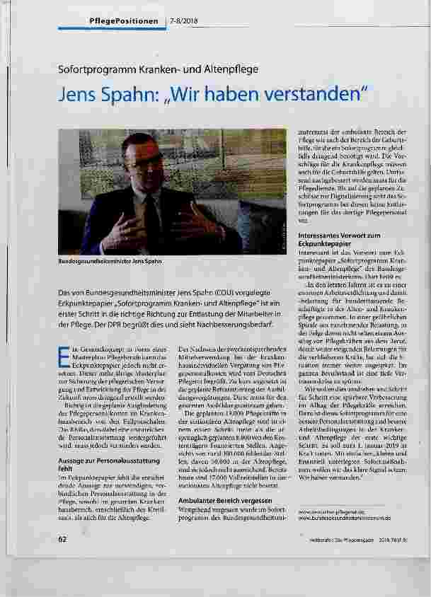 Vorschauseite 1: Jens Spahn: „Wir haben verstanden