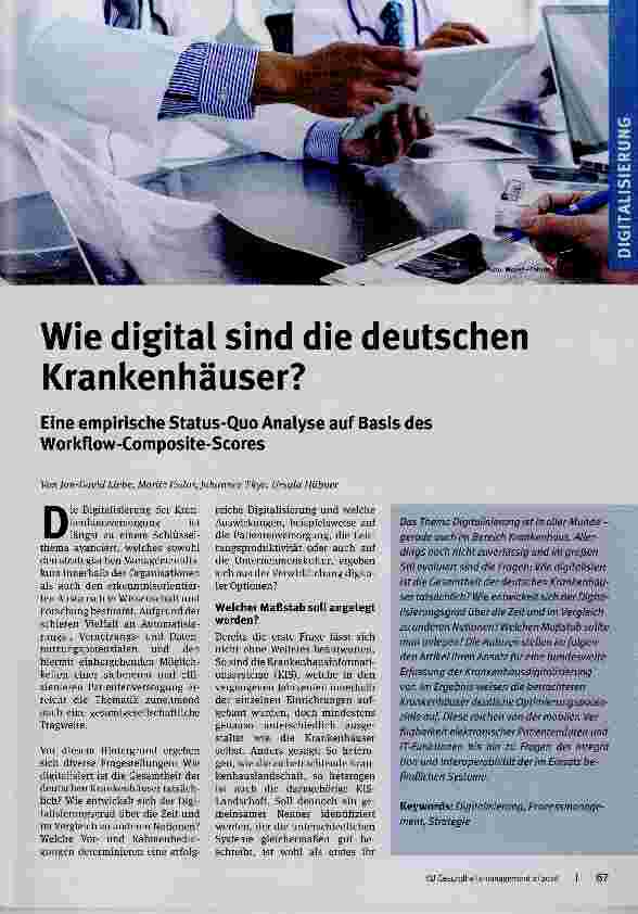 Vorschauseite 1: Wie digital sind die deutschen Krankenhäuser?