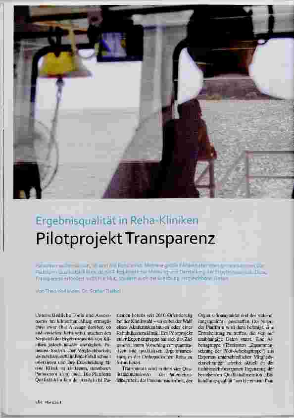 Vorschauseite 1: Pilotprojekt Transparenz