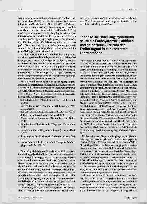 Vorschauseite 4: Entwicklung von Curricula für die Pflegeausbildung