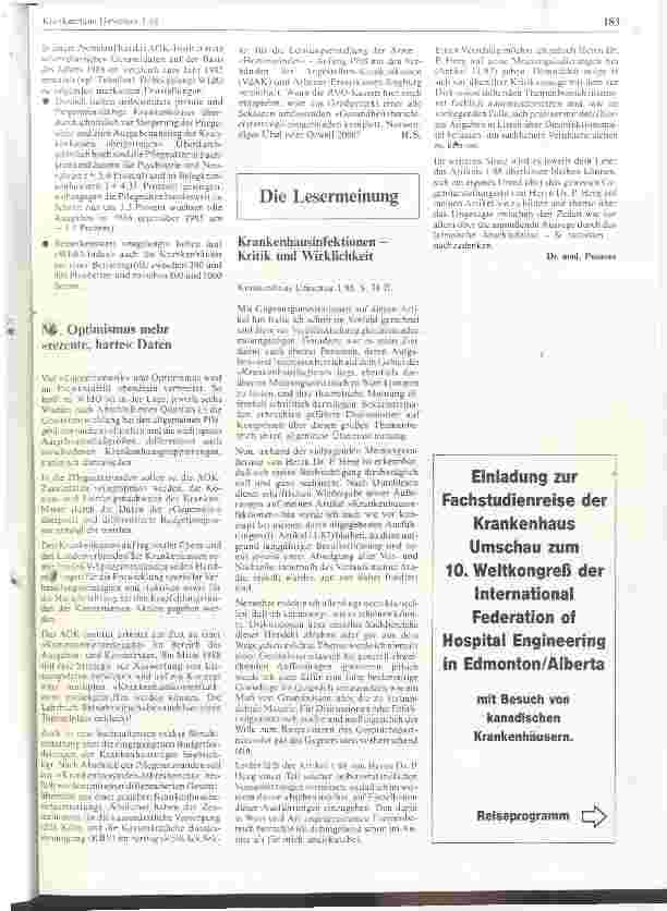 Vorschauseite 3: Zukunftsprojekt der Ortskrankenkassen: Mit Krankenhausindex zur Transparenz 2000?