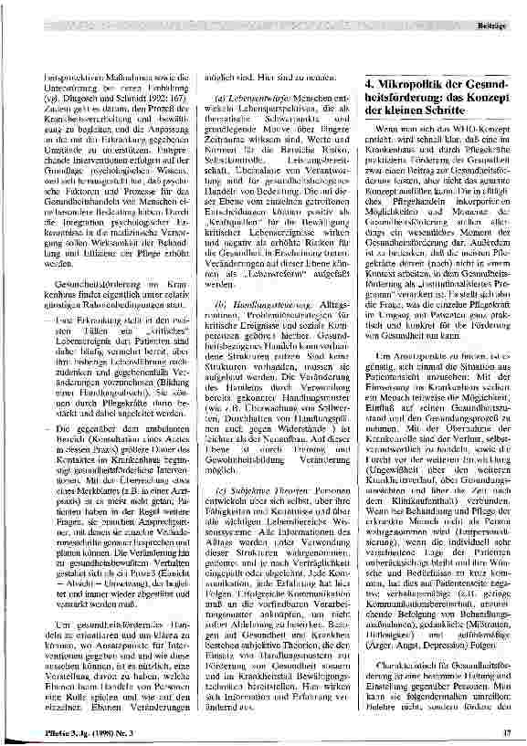 Vorschauseite 3: Gesundheitsförderung in der Krankenpflege