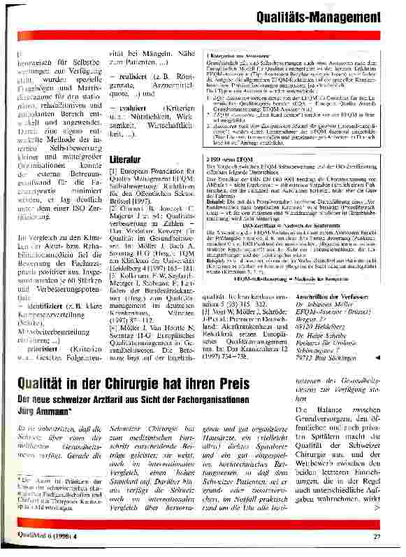 Vorschauseite 2: Erste deutsche Facharztpraxis setzt Europäisches EFQM Qualitätsmanagment um