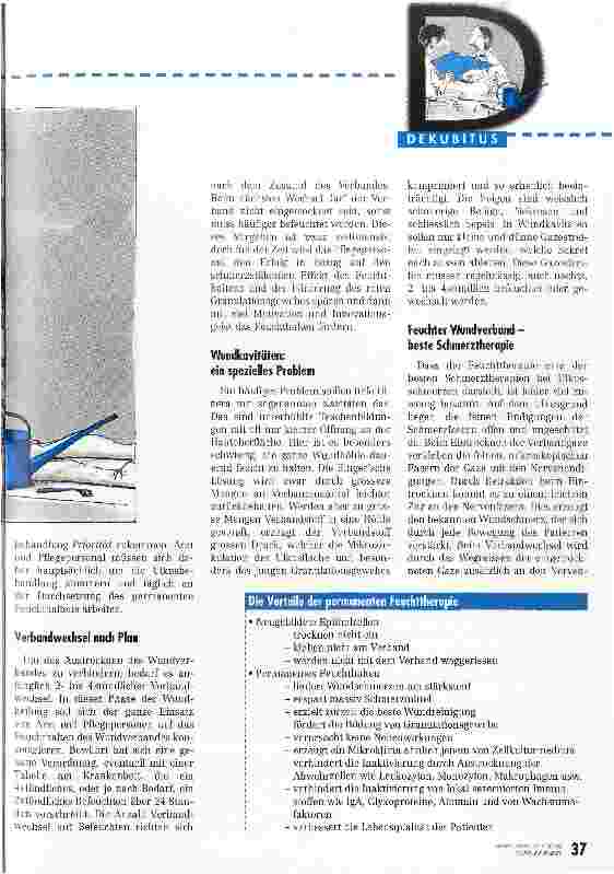 Vorschauseite 3: Feuchttherapie chronischer Hautulcera Ein wenig bekanntes Element der modernen Ulcusbehandlung