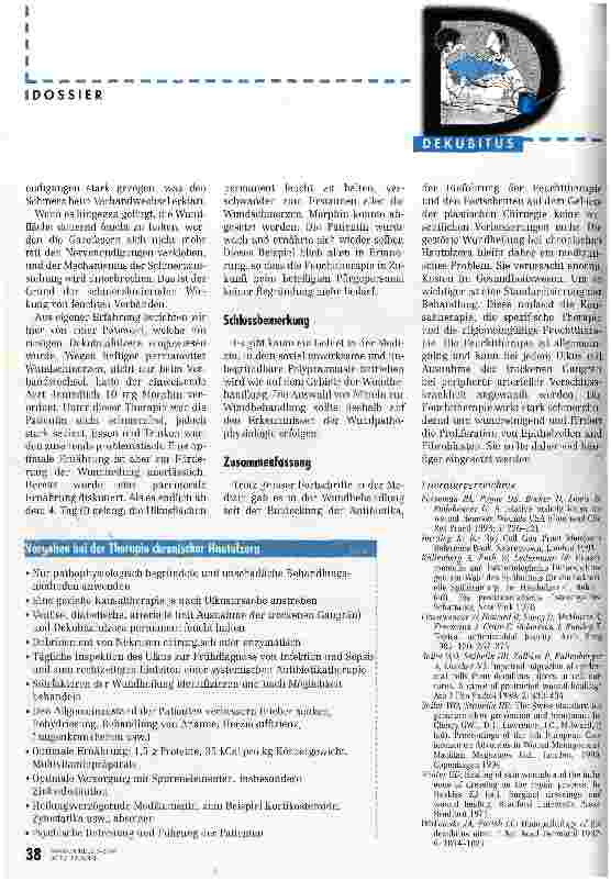 Vorschauseite 4: Feuchttherapie chronischer Hautulcera Ein wenig bekanntes Element der modernen Ulcusbehandlung
